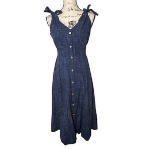Marled Reunited Clothing Blue Midi Sun dress, Size Small‎